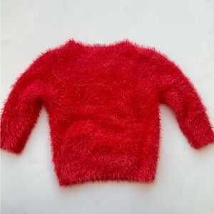 Pumpkin Patch Vibrant Red Fuzzy Sweater